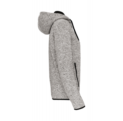 light grey melange Chaqueta jaspeada con capucha mujer