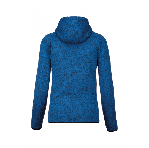 light royal blue melange Chaqueta jaspeada con capucha mujer