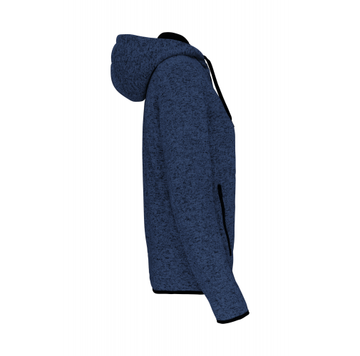 light royal blue melange Chaqueta jaspeada con capucha mujer