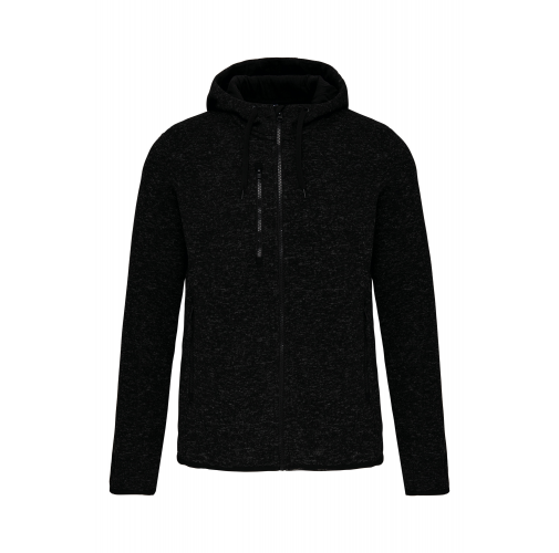 dark grey melange Chaqueta jaspeada con capucha mujer