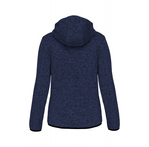 navy melange Chaqueta jaspeada con capucha mujer