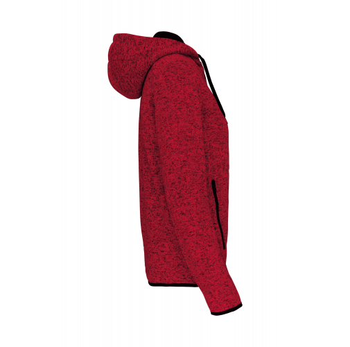 red melange Chaqueta jaspeada con capucha mujer