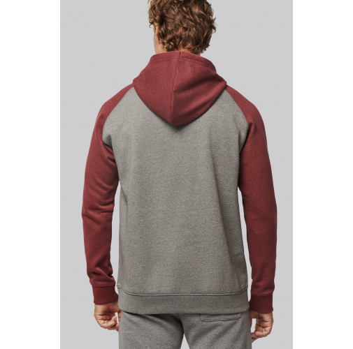 Sudadera bicolor con capucha adulto