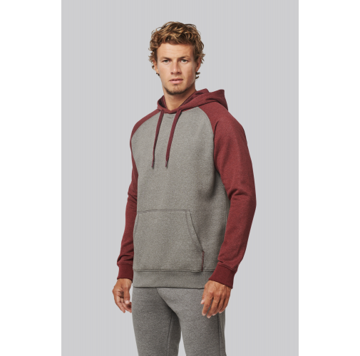 Sudadera bicolor con capucha adulto