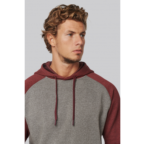 Sudadera bicolor con capucha adulto