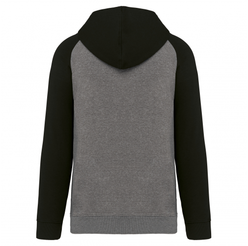 grey heather / black Sudadera bicolor con capucha adulto