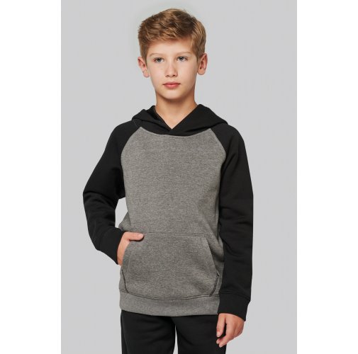 Sudadera bicolor con capucha para niños