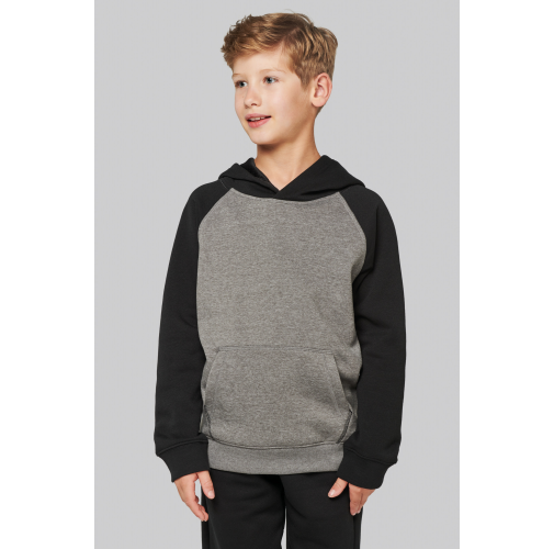 Sudadera bicolor con capucha para niños
