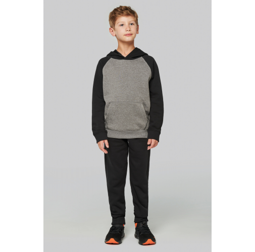 Sudadera bicolor con capucha para niños
