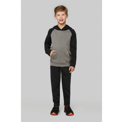 Sudadera bicolor con capucha para niños