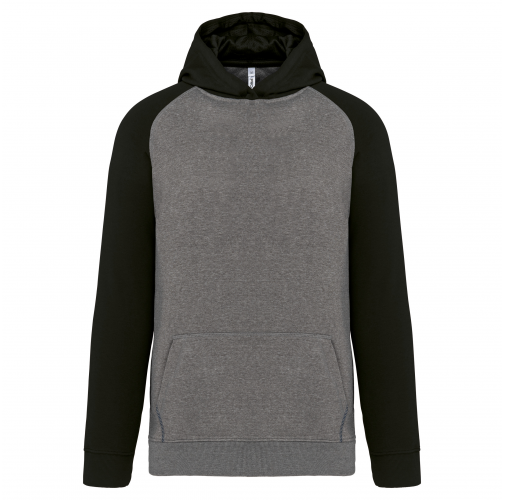 grey heather / black Sudadera bicolor con capucha para niños