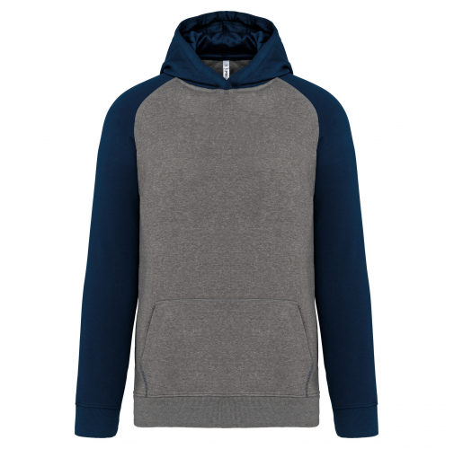 grey heather / sporty navy Sudadera bicolor con capucha para niños
