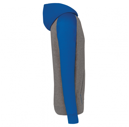 grey heather/sporty royal blue Sudadera bicolor con capucha para niños