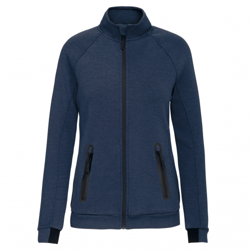 french navy heather Chaqueta cuello alto mujer