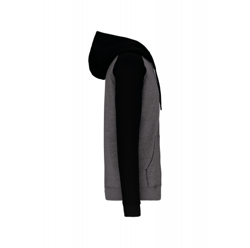 grey heather / black Chaqueta Bicolor con cremallera y capucha unisex