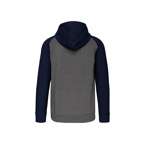 grey heather / sporty navy Chaqueta Bicolor con cremallera y capucha unisex