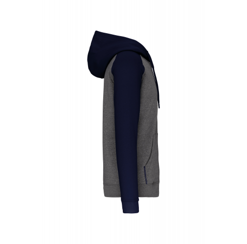 grey heather / sporty navy Chaqueta Bicolor con cremallera y capucha unisex