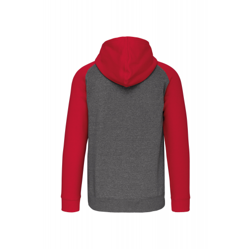 grey heather / sporty red Chaqueta Bicolor con cremallera y capucha unisex