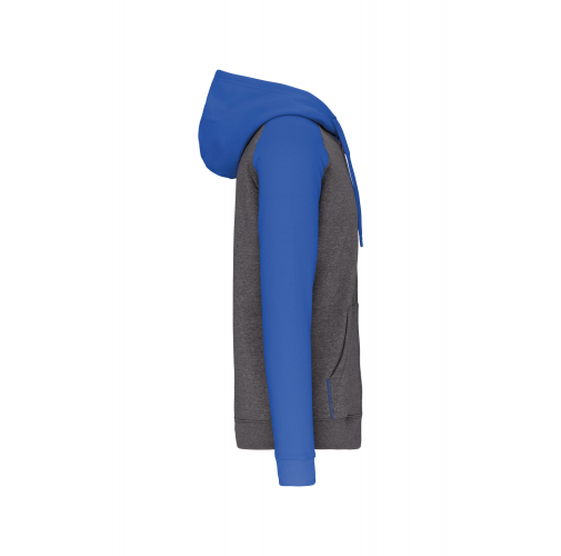 grey heather/sporty royal blue Chaqueta Bicolor con cremallera y capucha unisex