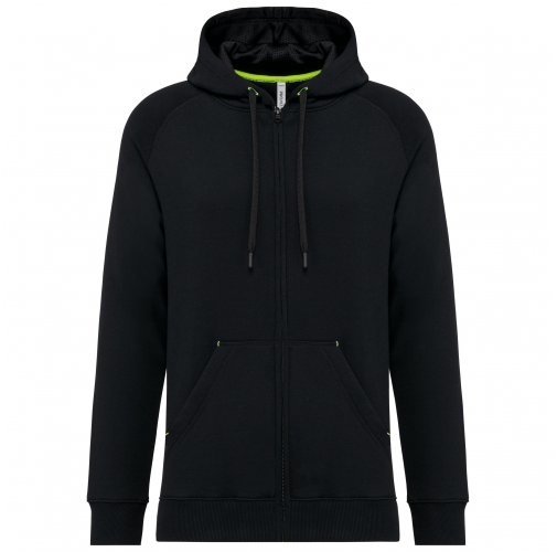 black Chaqueta cremallera y capucha - Unisex