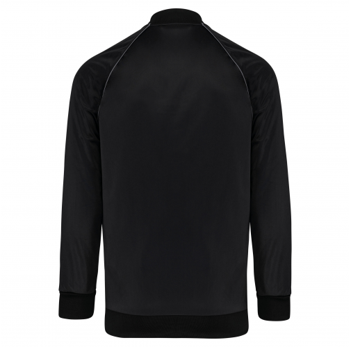 black Chaqueta de deporte con cremallera y ribete - Unisex