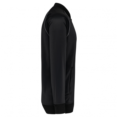 black Chaqueta de deporte con cremallera y ribete - Unisex