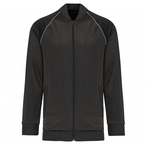 dark grey Chaqueta de deporte con cremallera y ribete - Unisex