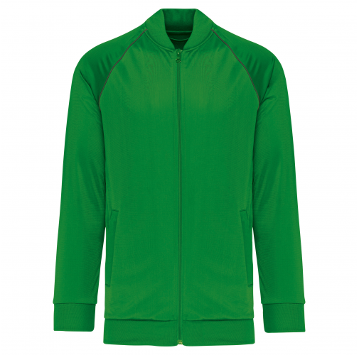green Chaqueta de deporte con cremallera y ribete - Unisex
