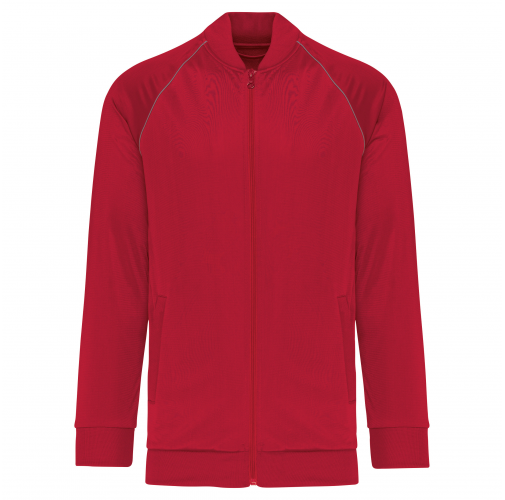 sporty red Chaqueta de deporte con cremallera y ribete - Unisex