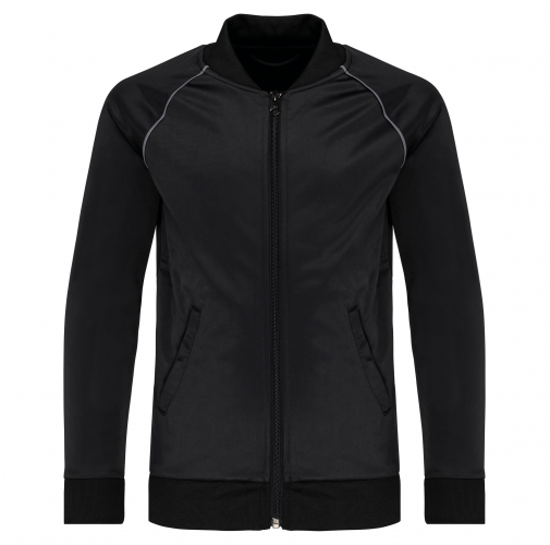 black Chaqueta de CHÁNDAL con cremallera y ribete niños