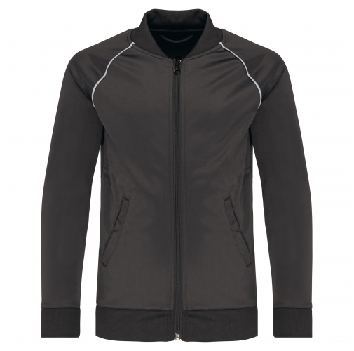 dark grey Chaqueta de CHÁNDAL con cremallera y ribete niños