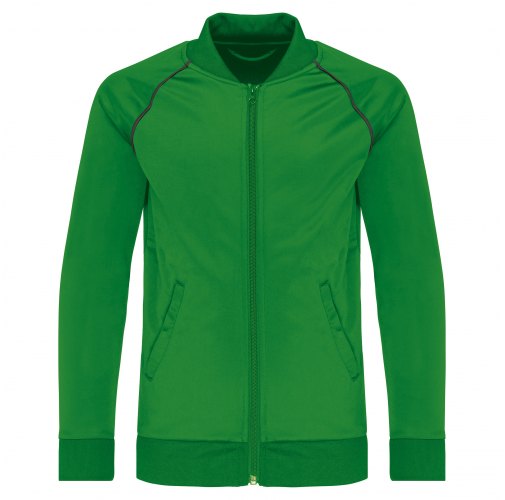 green Chaqueta de CHÁNDAL con cremallera y ribete niños