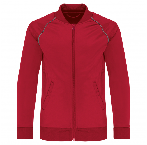 sporty red Chaqueta de CHÁNDAL con cremallera y ribete niños
