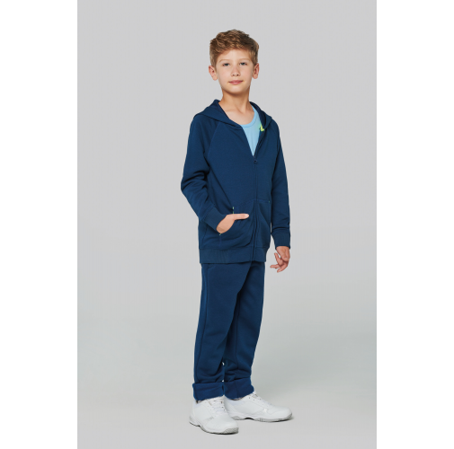 Chaqueta cremallera y capucha infantil