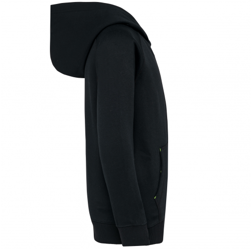 black Chaqueta cremallera y capucha infantil