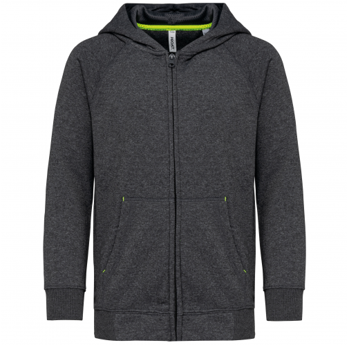 dark grey heather Chaqueta cremallera y capucha infantil