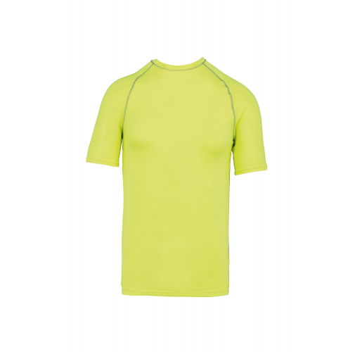 fluorescent yellow Camiseta surf con protección UV manga corta unisex