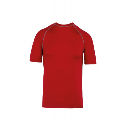 sporty red Camiseta surf con protección UV manga corta unisex