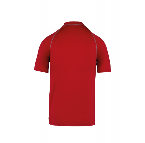sporty red Camiseta surf con protección UV manga corta unisex