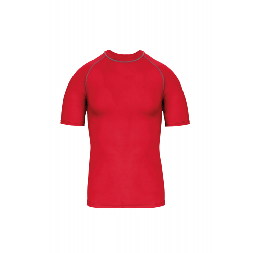 sporty red Camiseta surf con protección UV manga corta para niño