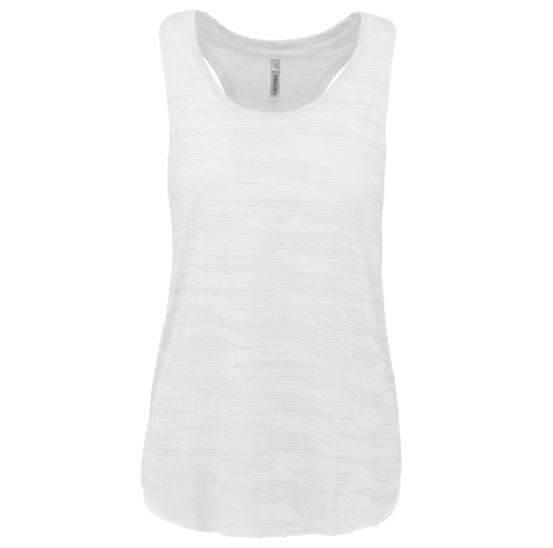 white Camiseta tirantes de deporte mujer