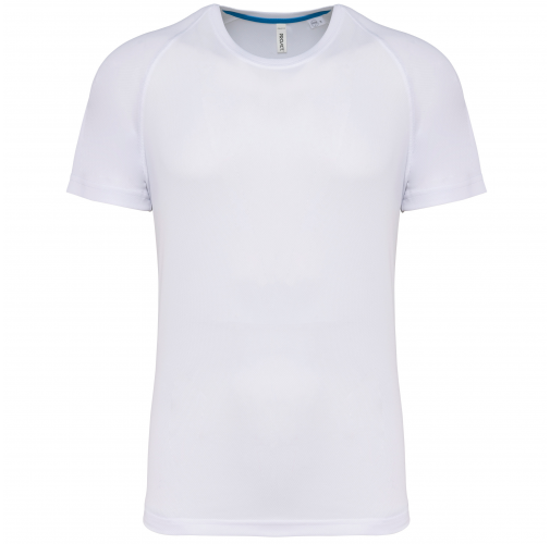 white Camiseta deporte material reciclado hombre
