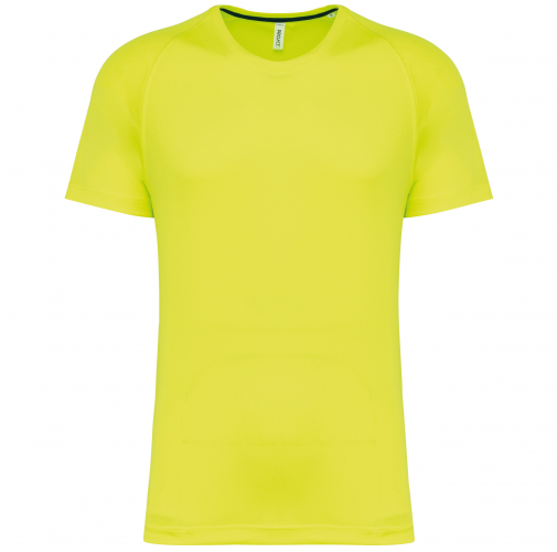 fluorescent yellow Camiseta deporte material reciclado hombre