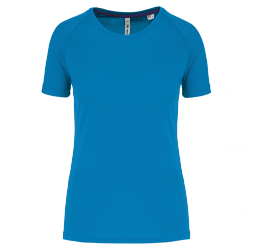 aqua blue Camiseta deporte reciclada mujer
