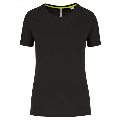 black Camiseta deporte reciclada mujer