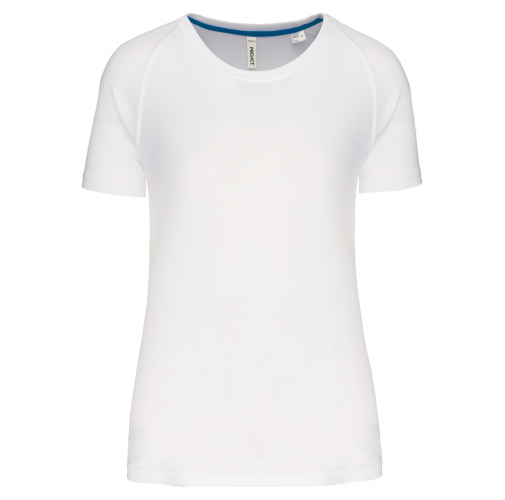 white Camiseta deporte reciclada mujer