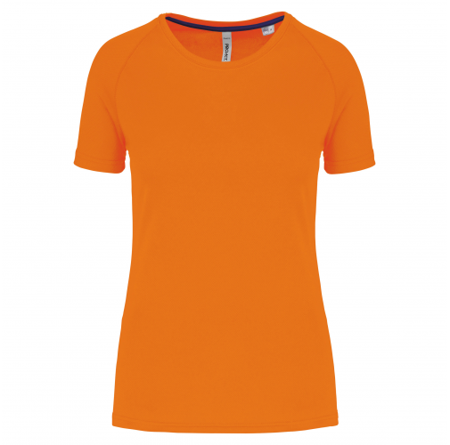 fluorescent orange Camiseta deporte reciclada mujer