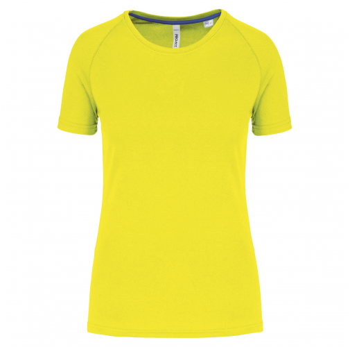 fluorescent yellow Camiseta deporte reciclada mujer