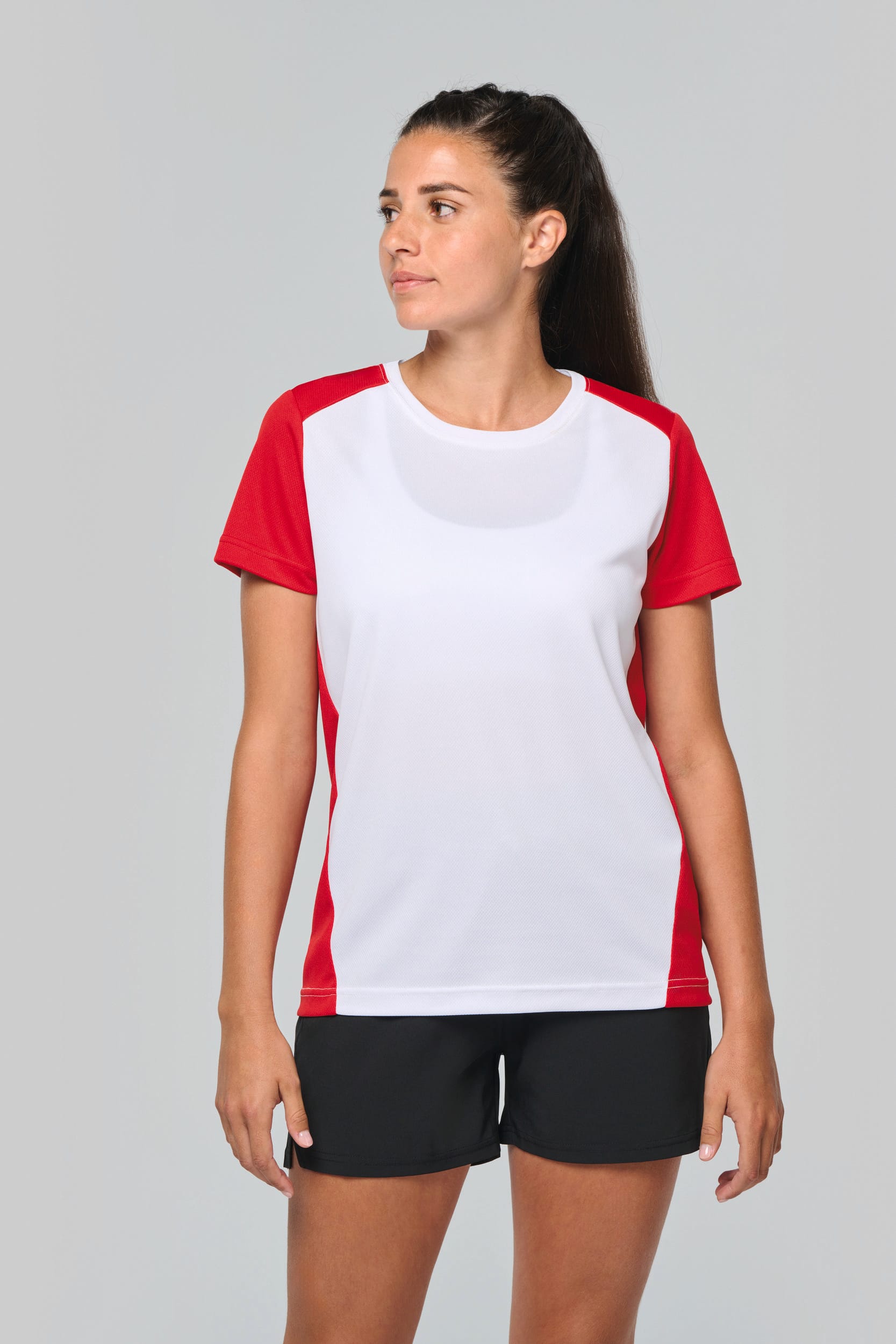 Camiseta de deporte ecorresponsable bicolor mujer