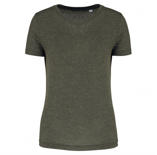 dark khaki heather Camiseta deporte triblend mujer